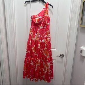 Billy J Hayley midi dress pink and coral floral pattern size 6